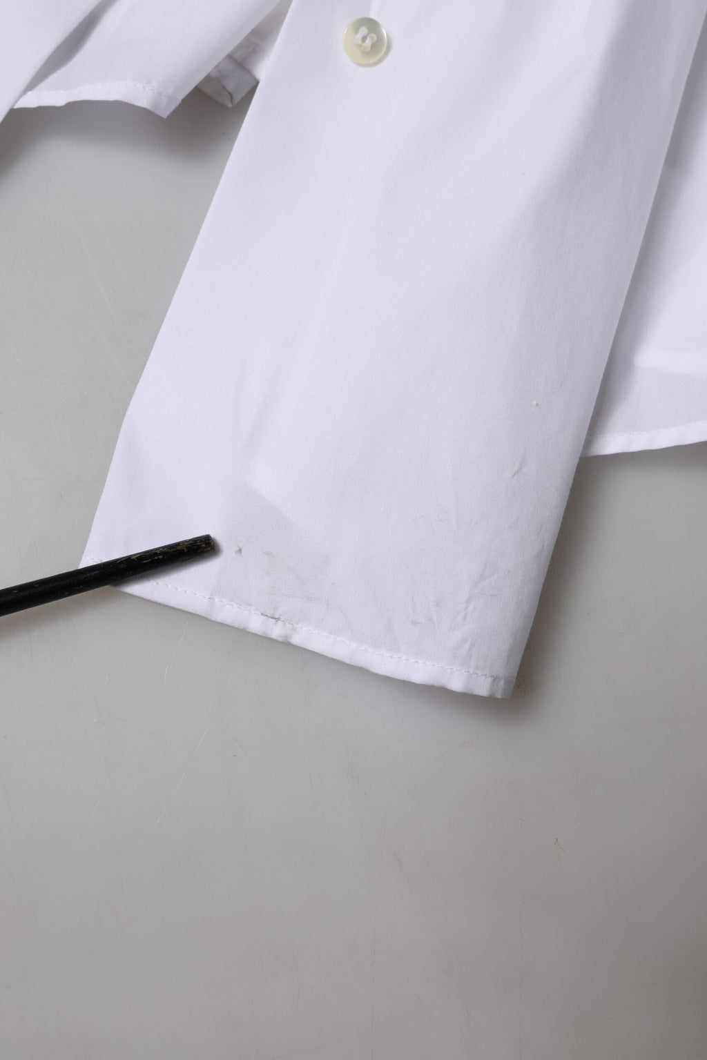 White Cotton Collared Short Sleeves Top