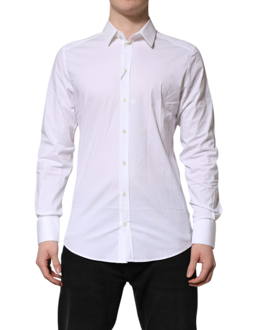 White GOLD Cotton Collared Dress Shirt Top