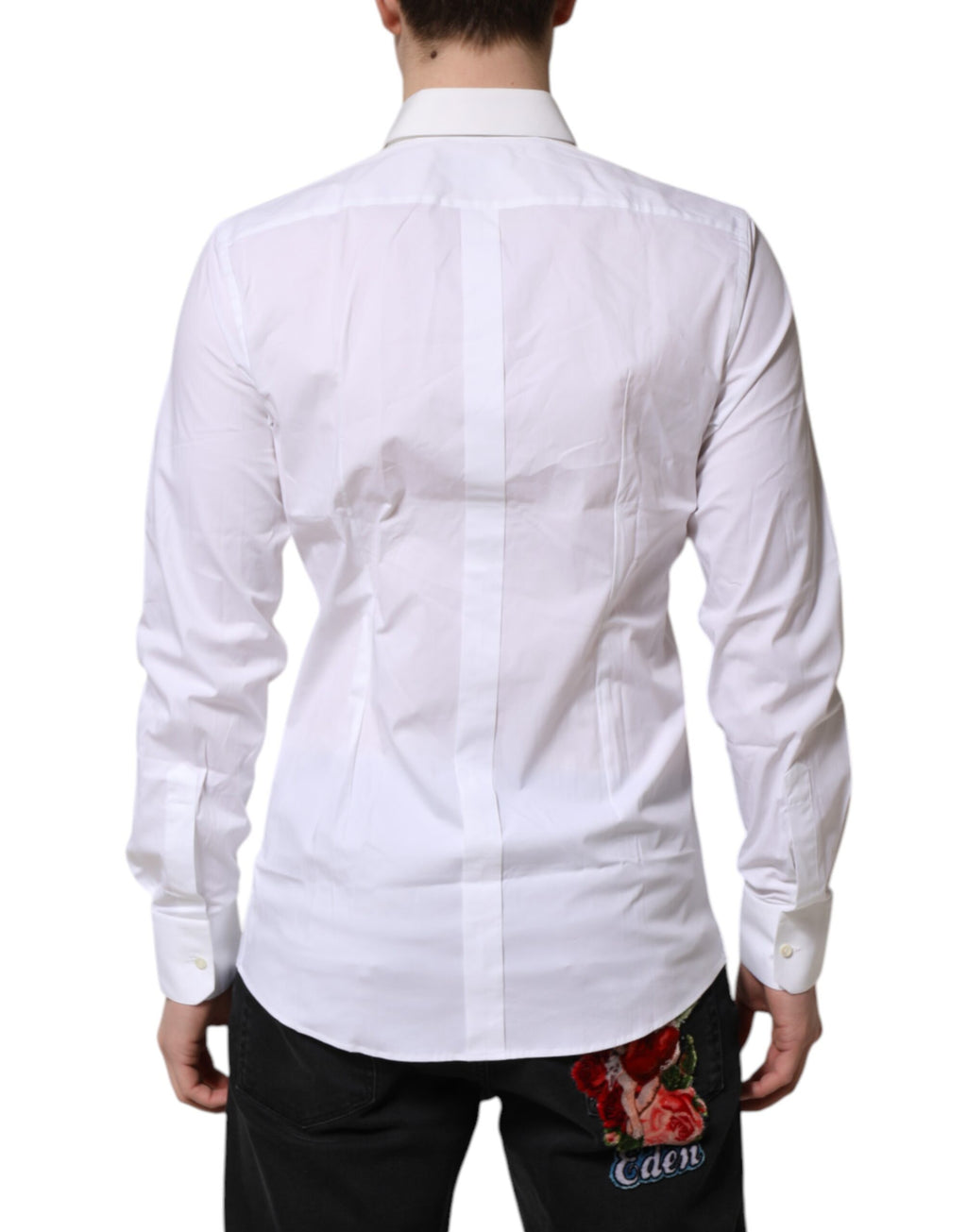 White GOLD Cotton Collared Dress Shirt Top