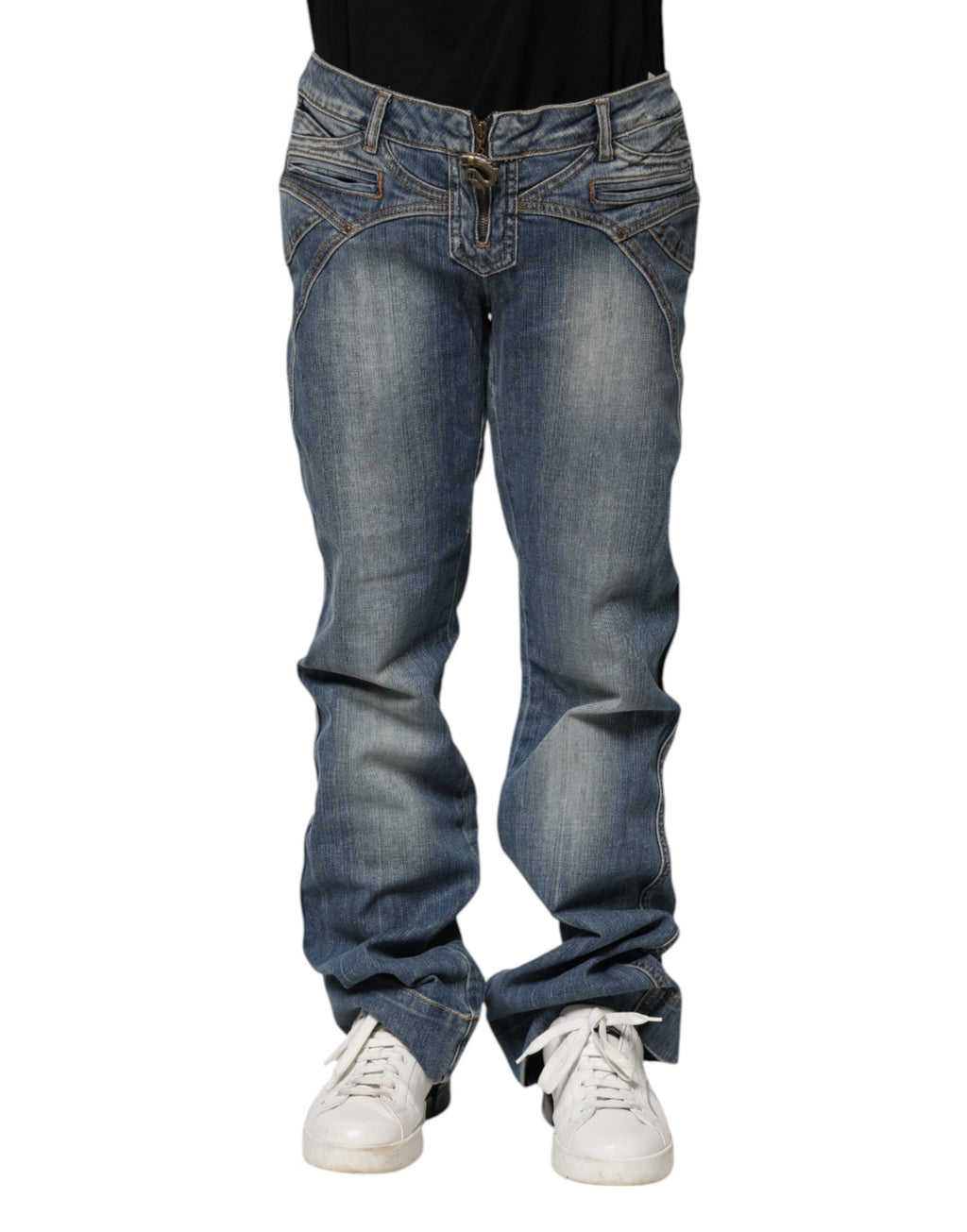 Blue Washed Straight Fit Men Denim Jeans