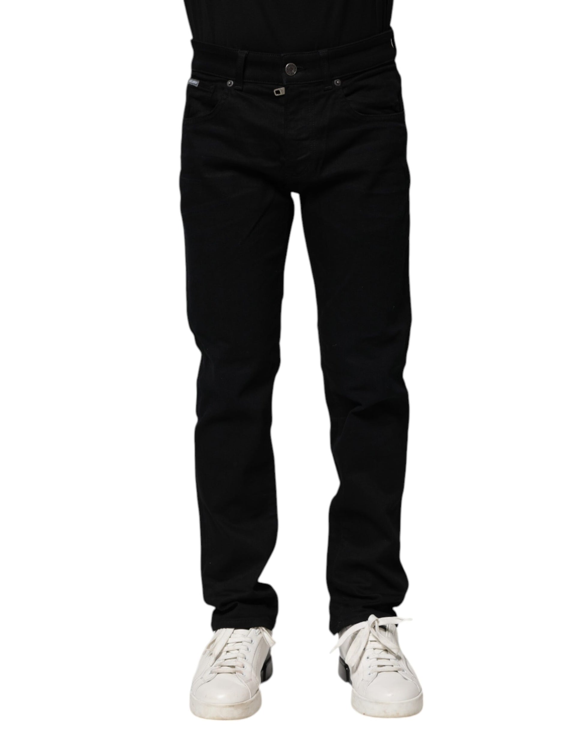 Black Cotton Skinny Denim Jeans