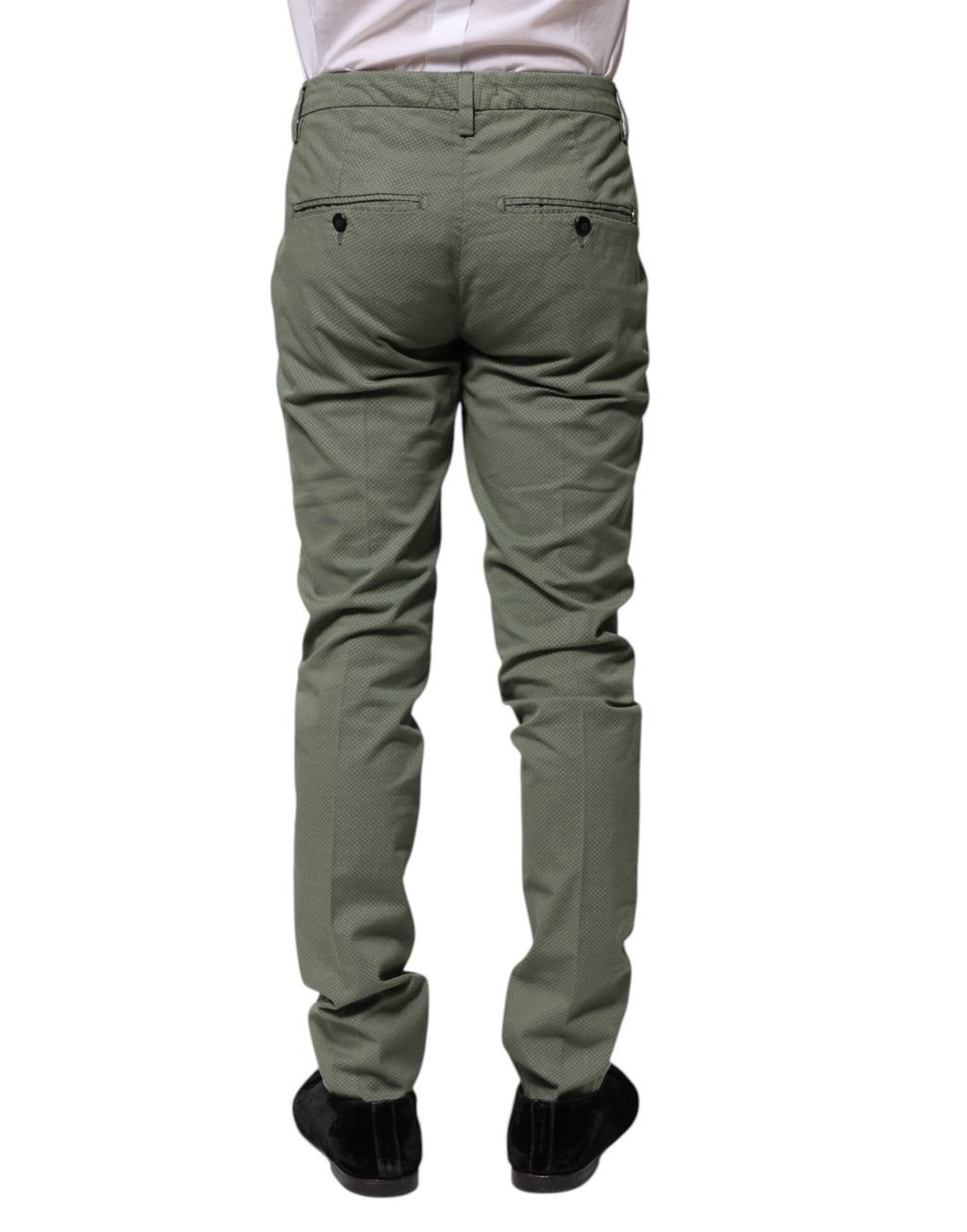 Green Mid Waist Skinny Fit Casual Pants