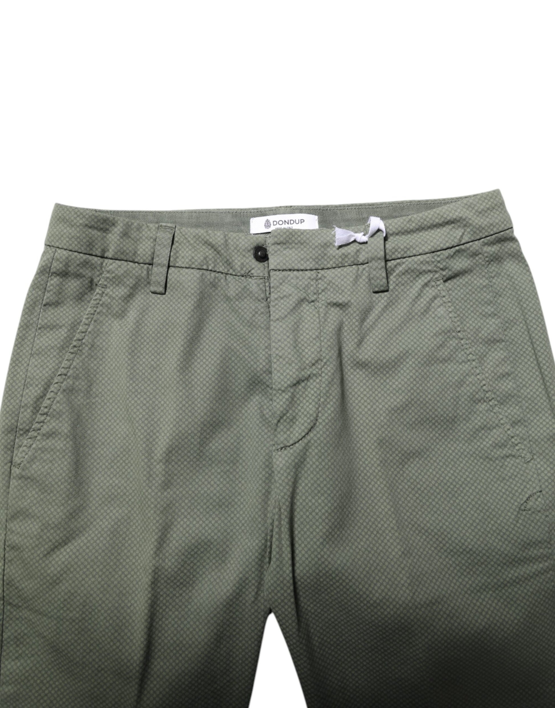 Green Mid Waist Skinny Fit Casual Pants