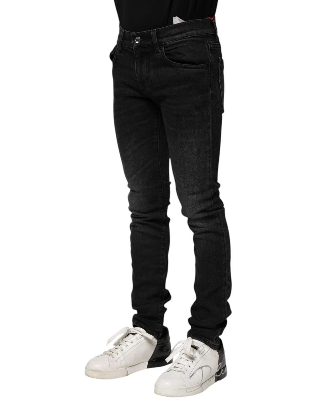 Black Cotton Skinny Men Denim Jeans