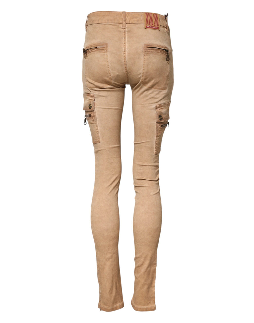 Brown Cotton Mid Waist Skinny Denim Jeans