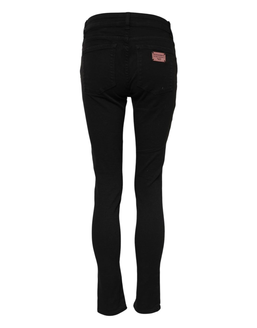 Black Cotton Skinny Mid Waisted Denim Jeans