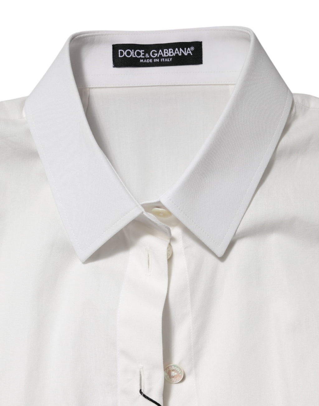 White Cotton Short Sleeves Collared Top Shirt