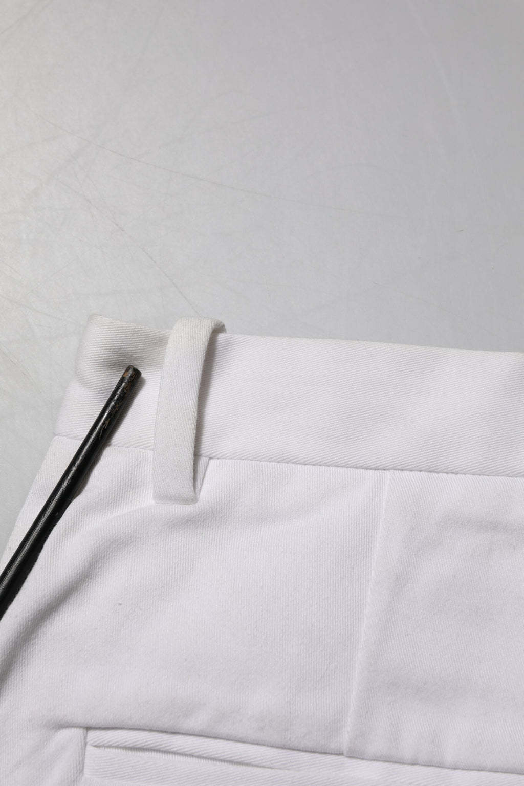 White Cotton Mid Waist Women Bermuda Shorts