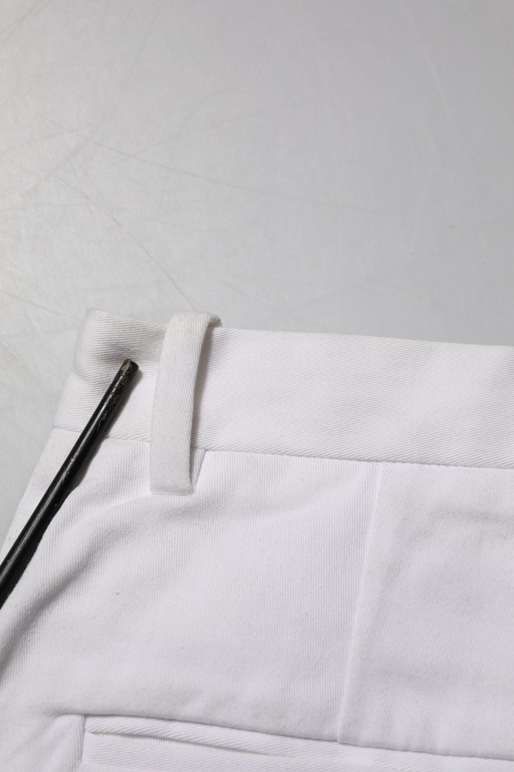 White Cotton Mid Waist Women Bermuda Shorts