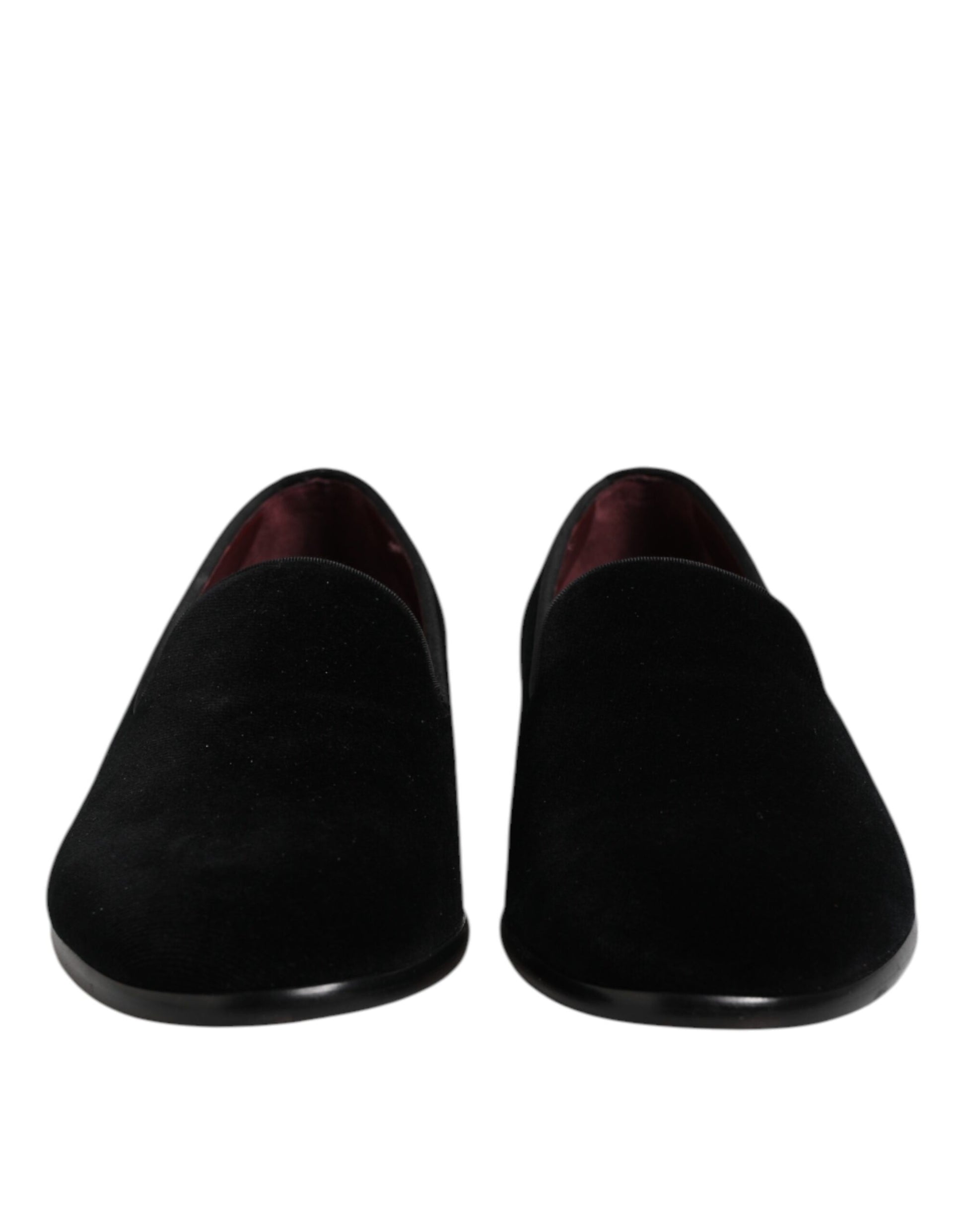 Black Velvet Slip On Loafers Formal Shoes