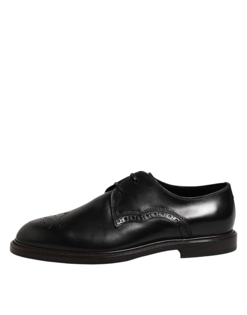 Black Leather Derby Wingtip Formal Shoes