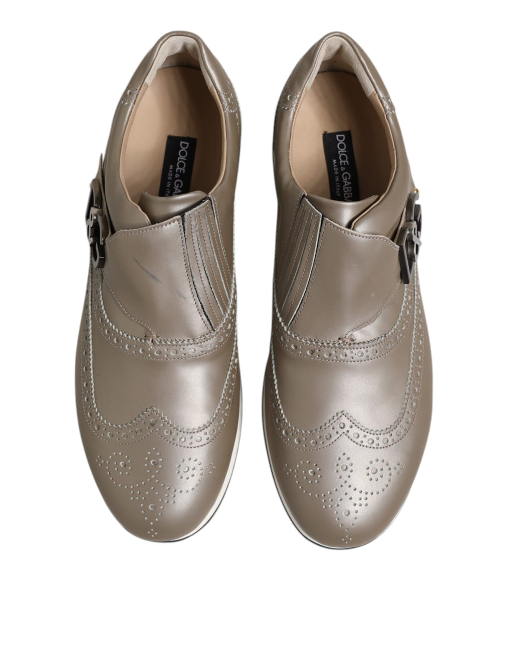 Brown Leather Men Low Top Sneakers Shoes