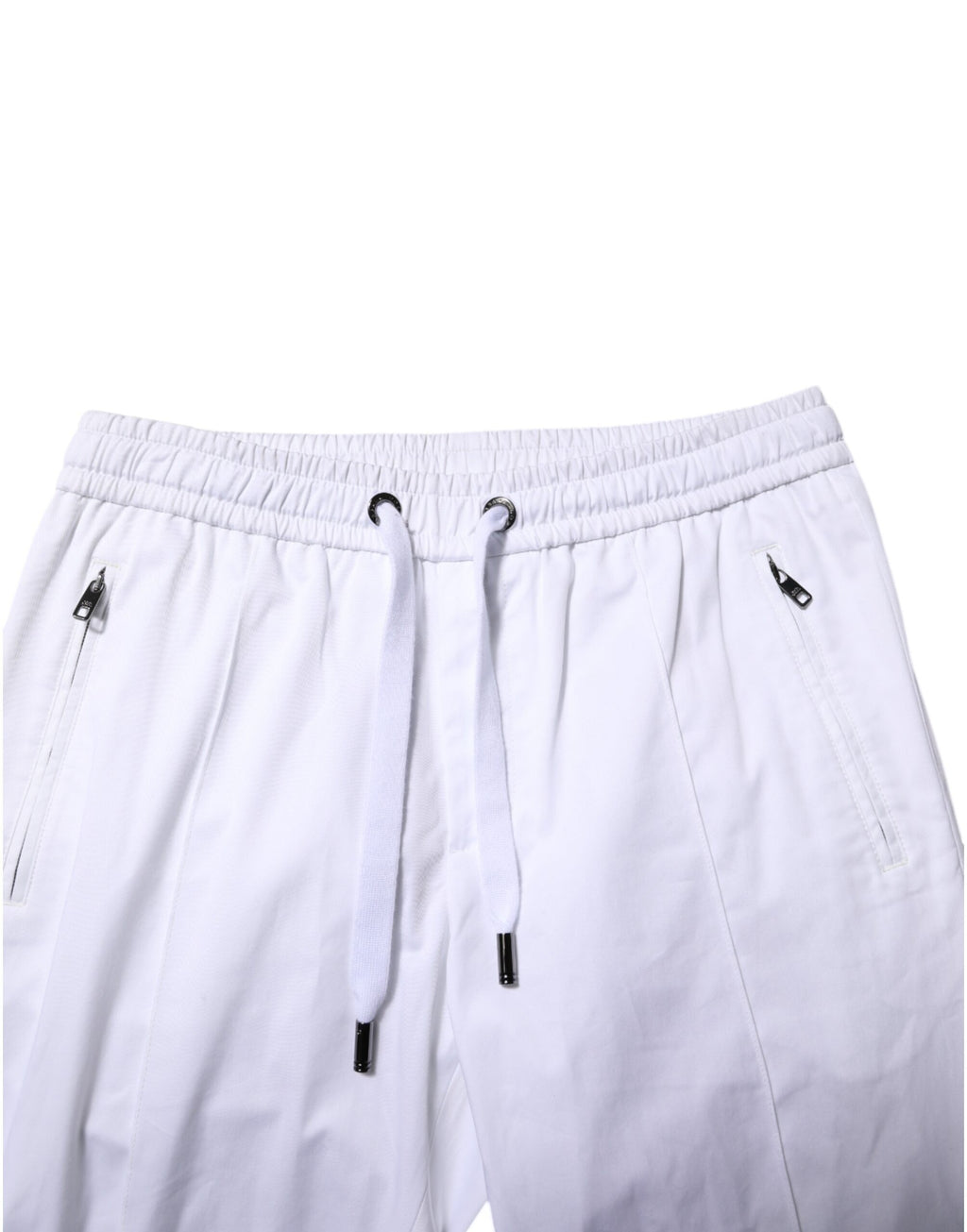 White Cotton Stretch Logo Men Jogger Pants