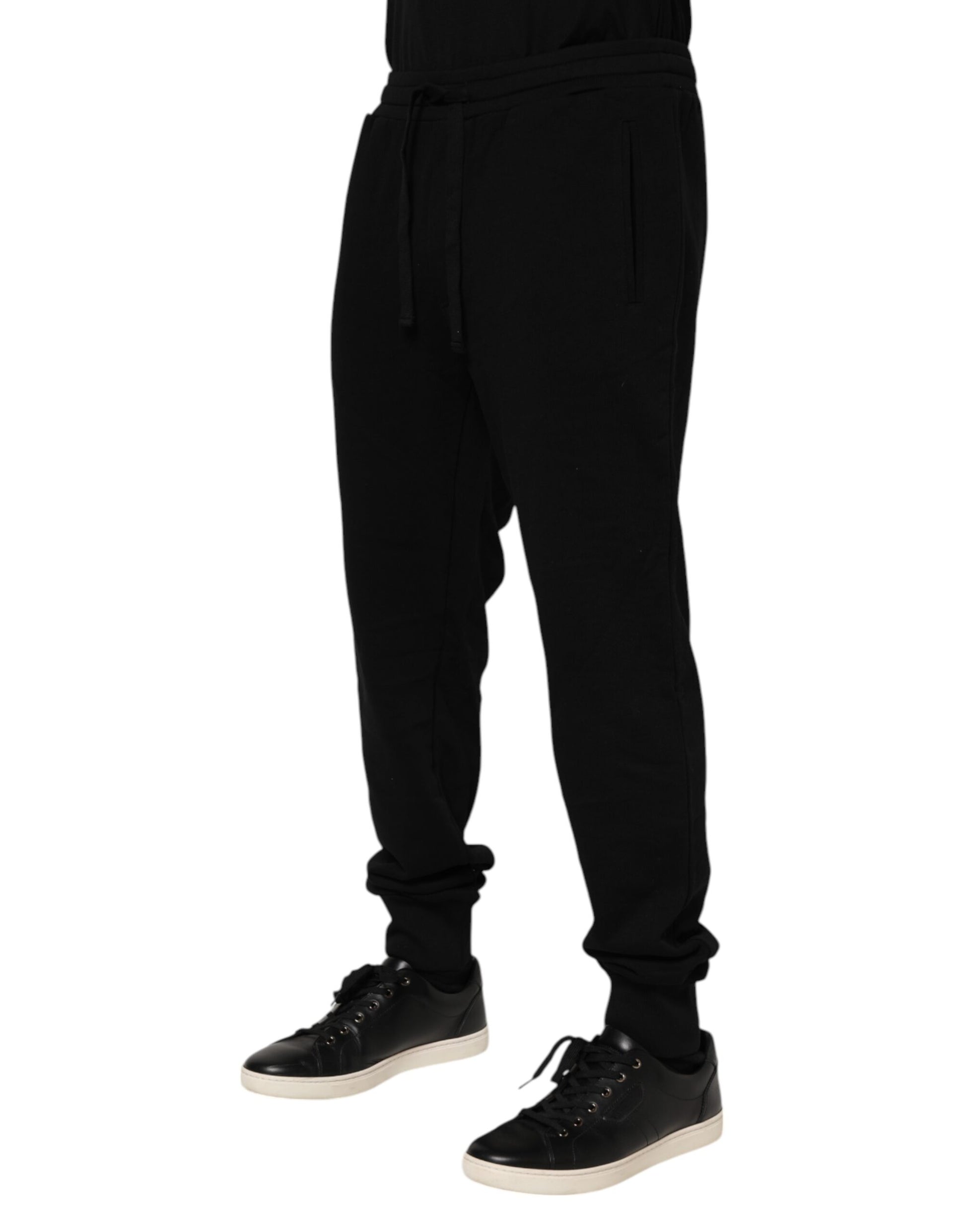 Black Cotton Crown Jogger Sweatpants Pants