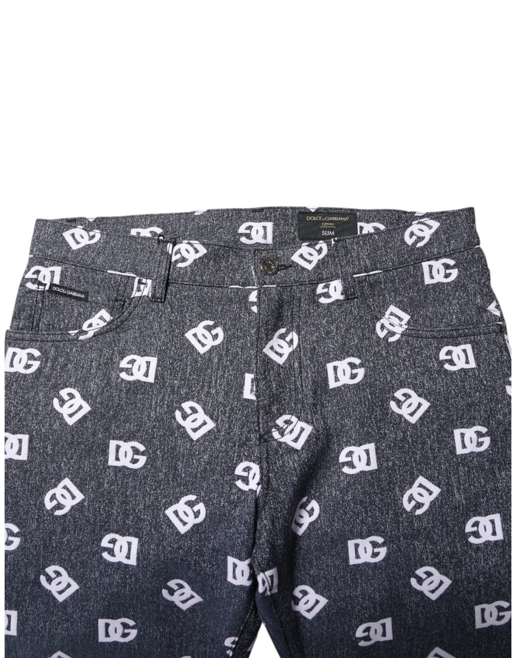 Dark Gray Logo Cotton Skinny Slim Denim Jeans