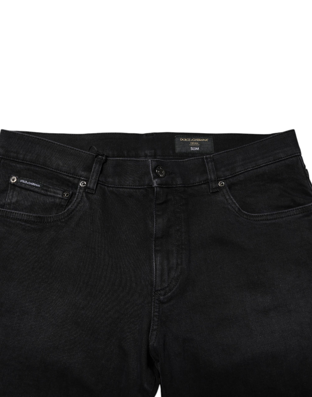 Black Cotton Logo Plaque Denim Jeans