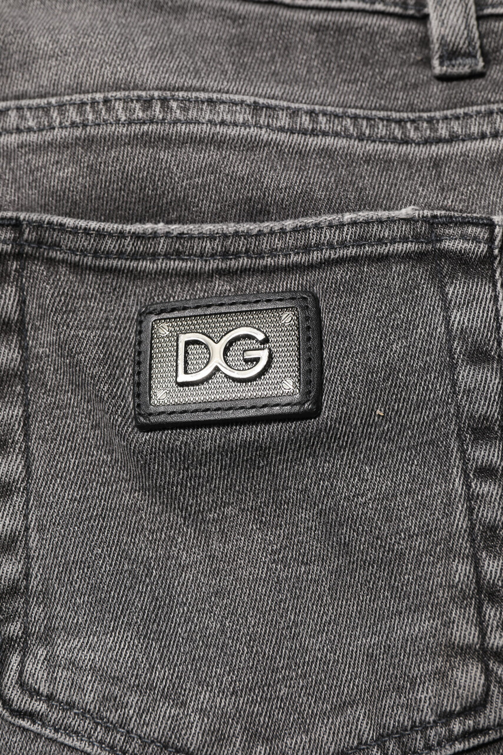Gray Cotton Logo Plaque Men Denim Jeans