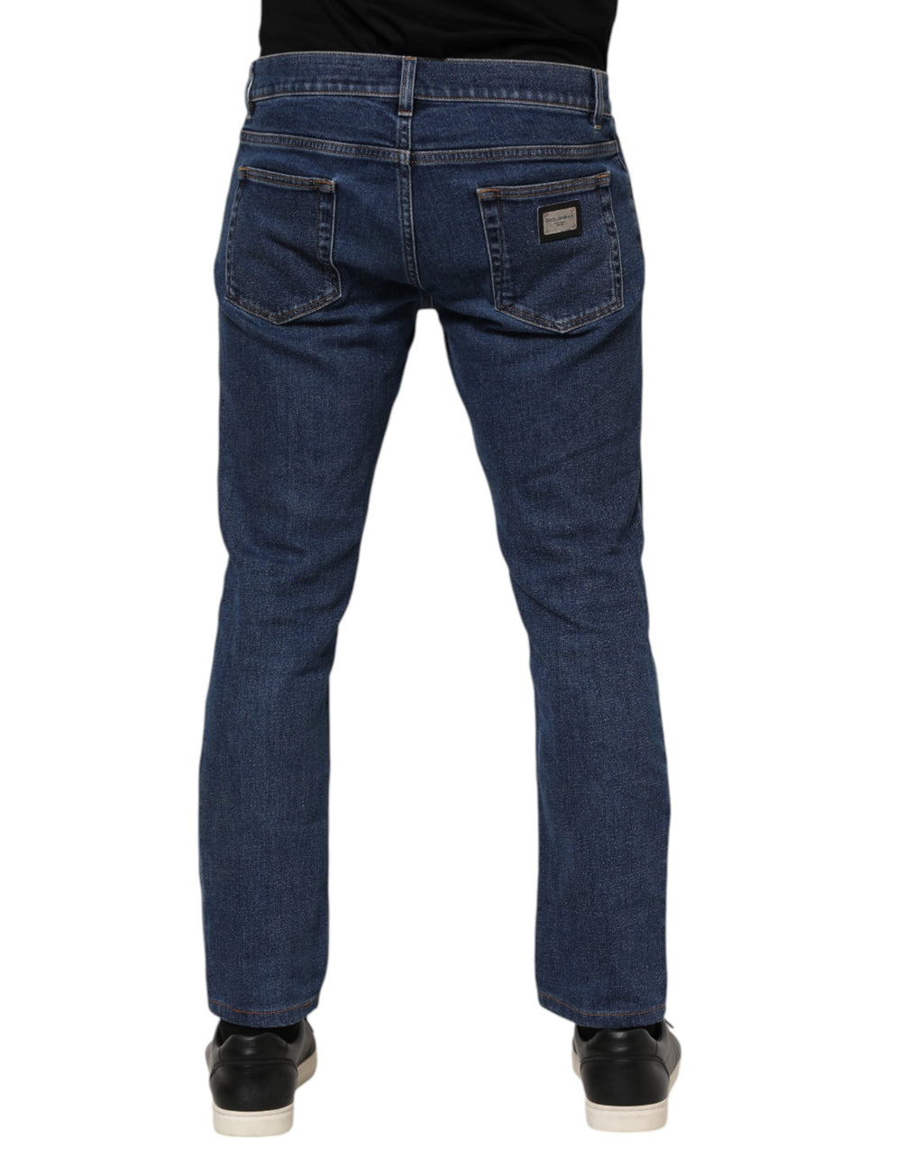 Blue Cotton Logo Skinny Denim Jeans