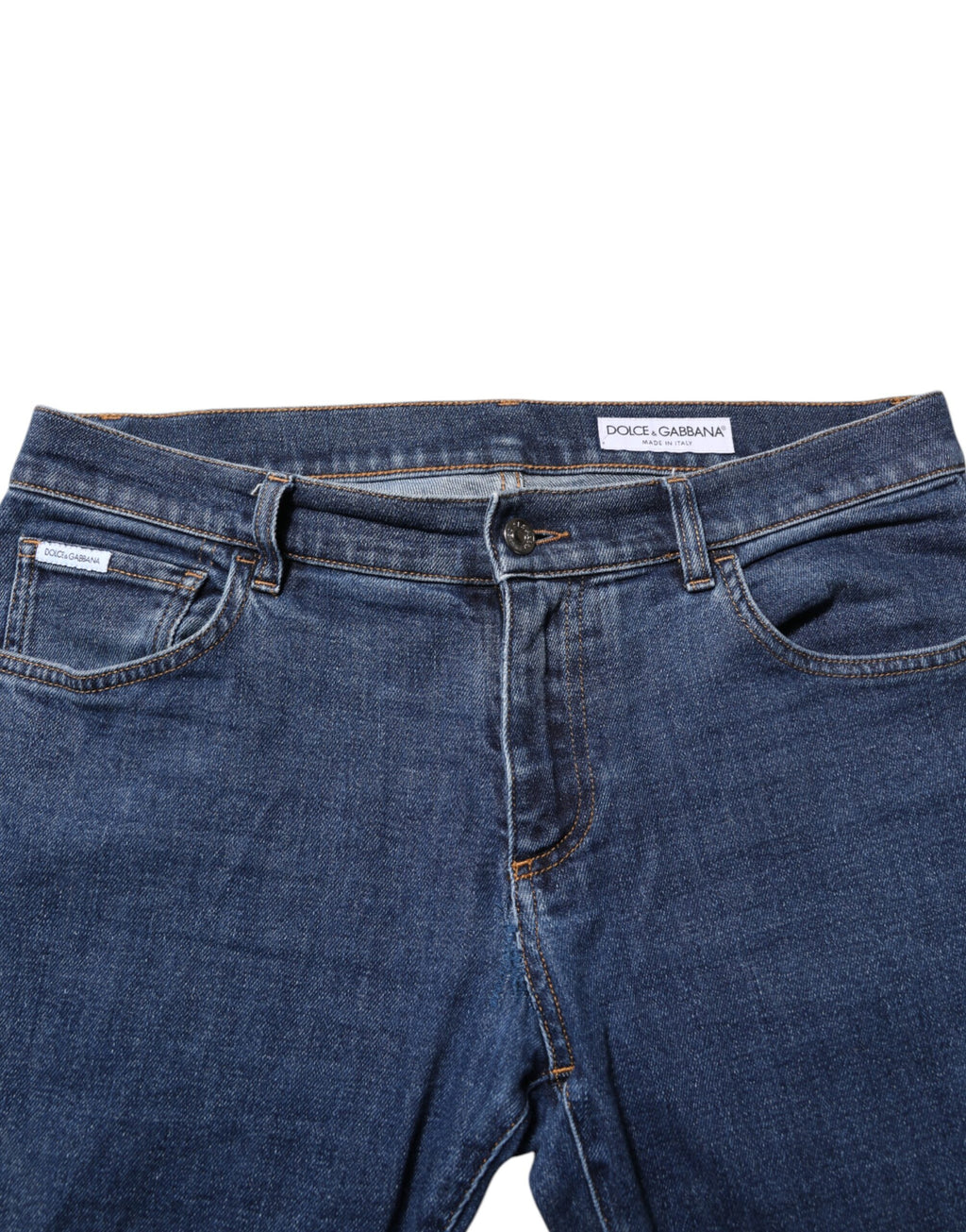 Blue Cotton Logo Skinny Denim Jeans