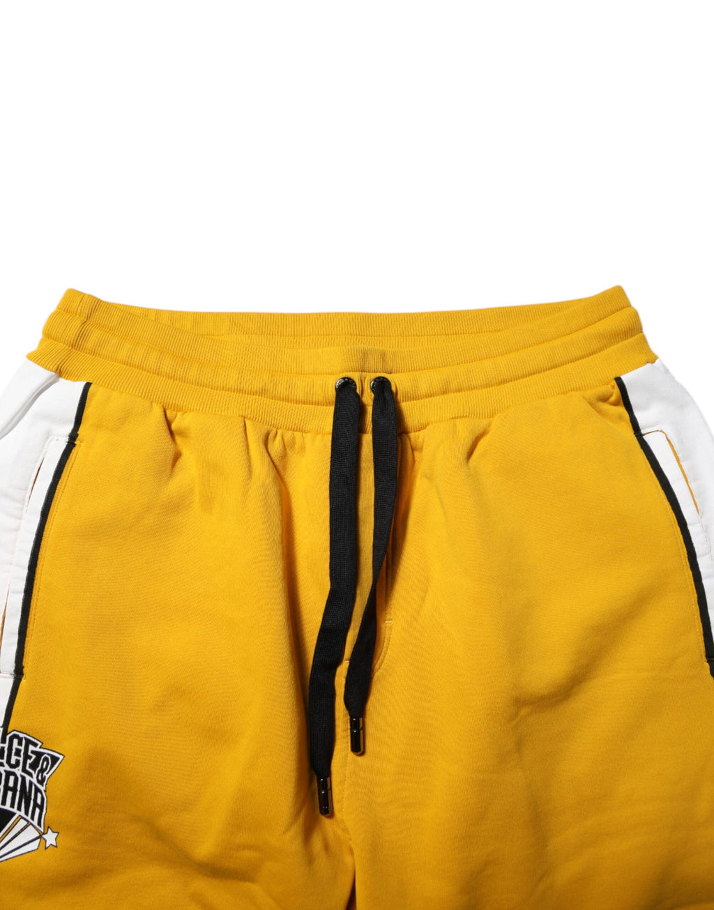 Yellow Cotton Logo Drawstring Jogger Sweatpants Pants