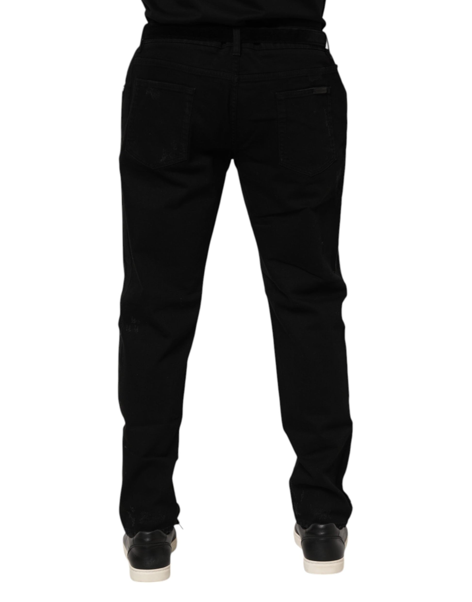 Black Cotton Skinny Men Denim Jeans
