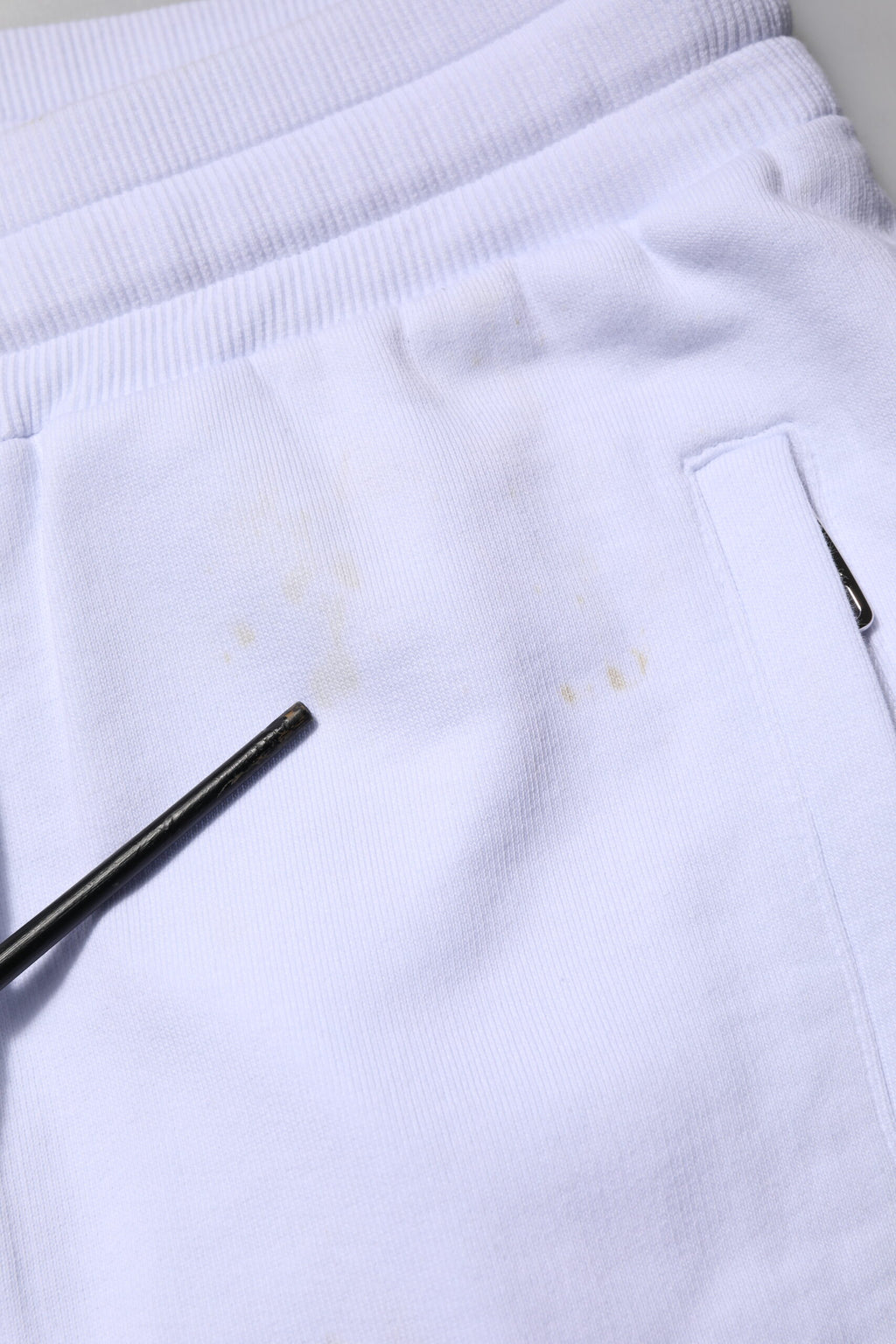 White Cotton Drawstring Jogger Pants