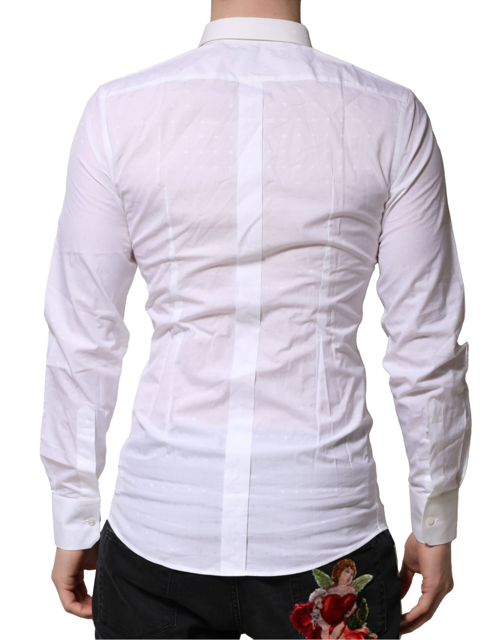 White Cotton GOLD Dress Formal Shirt