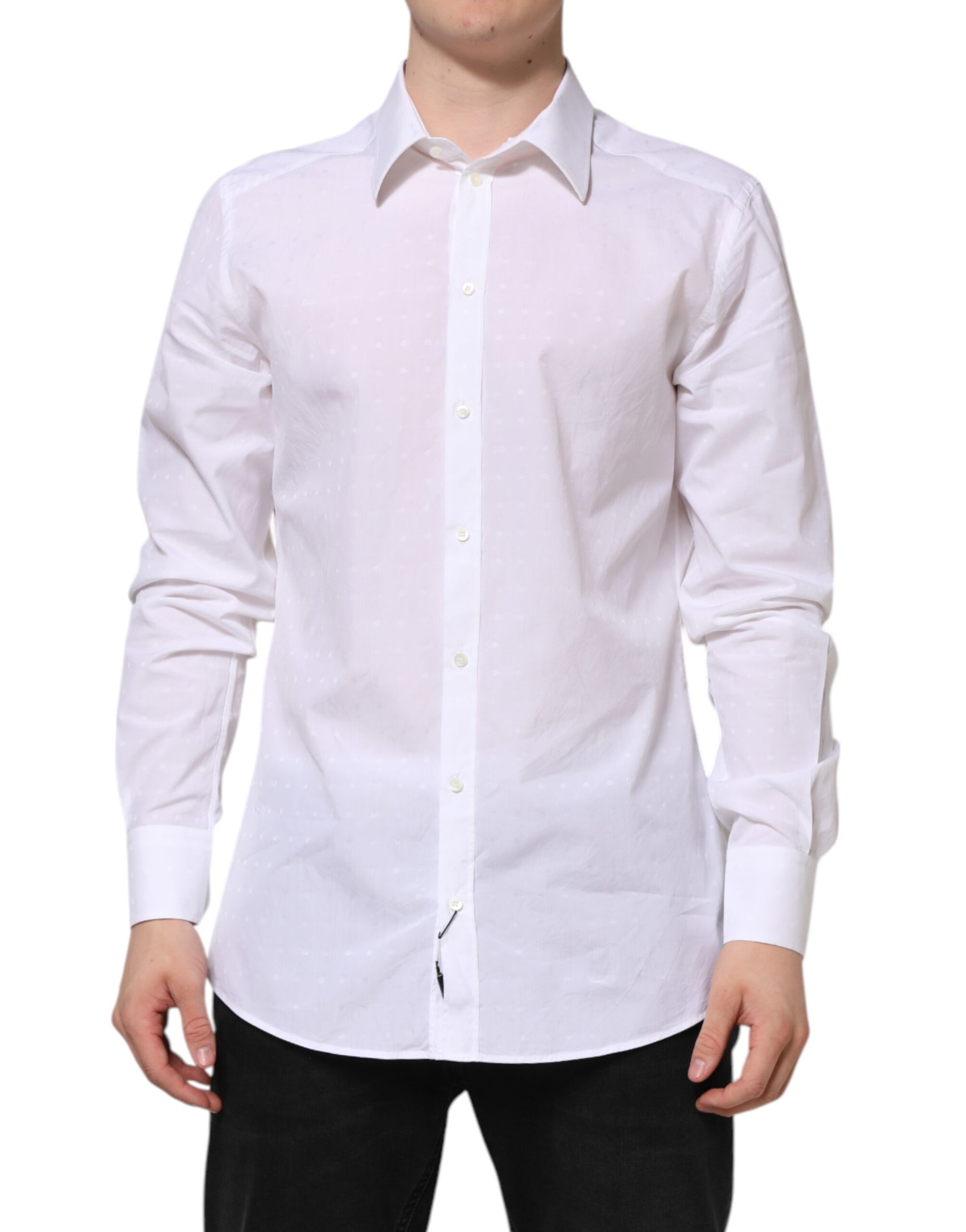 White Cotton GOLD Dress Formal Shirt