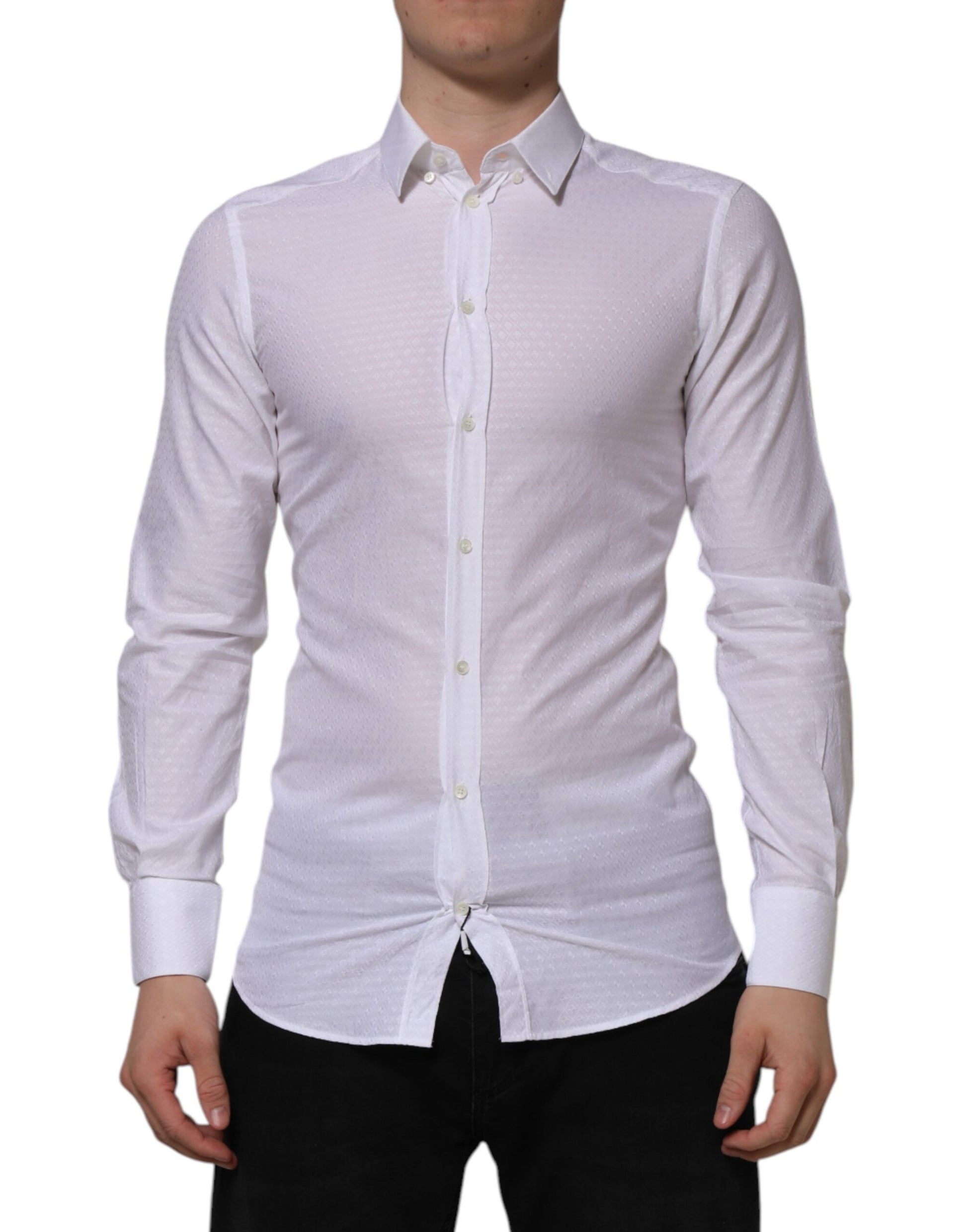 White Cotton GOLD Long Sleeves Formal Shirt