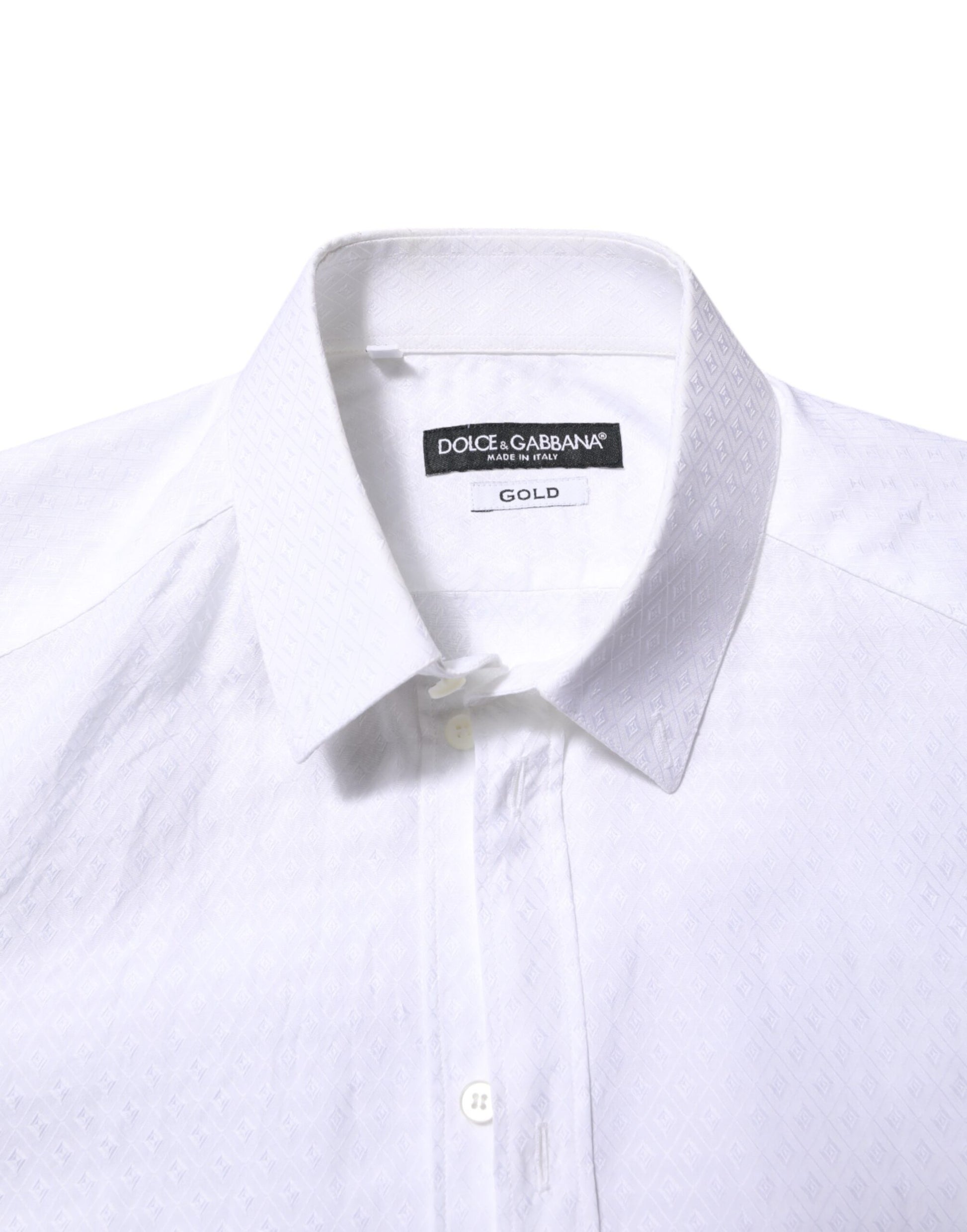 White Cotton GOLD Long Sleeves Formal Shirt