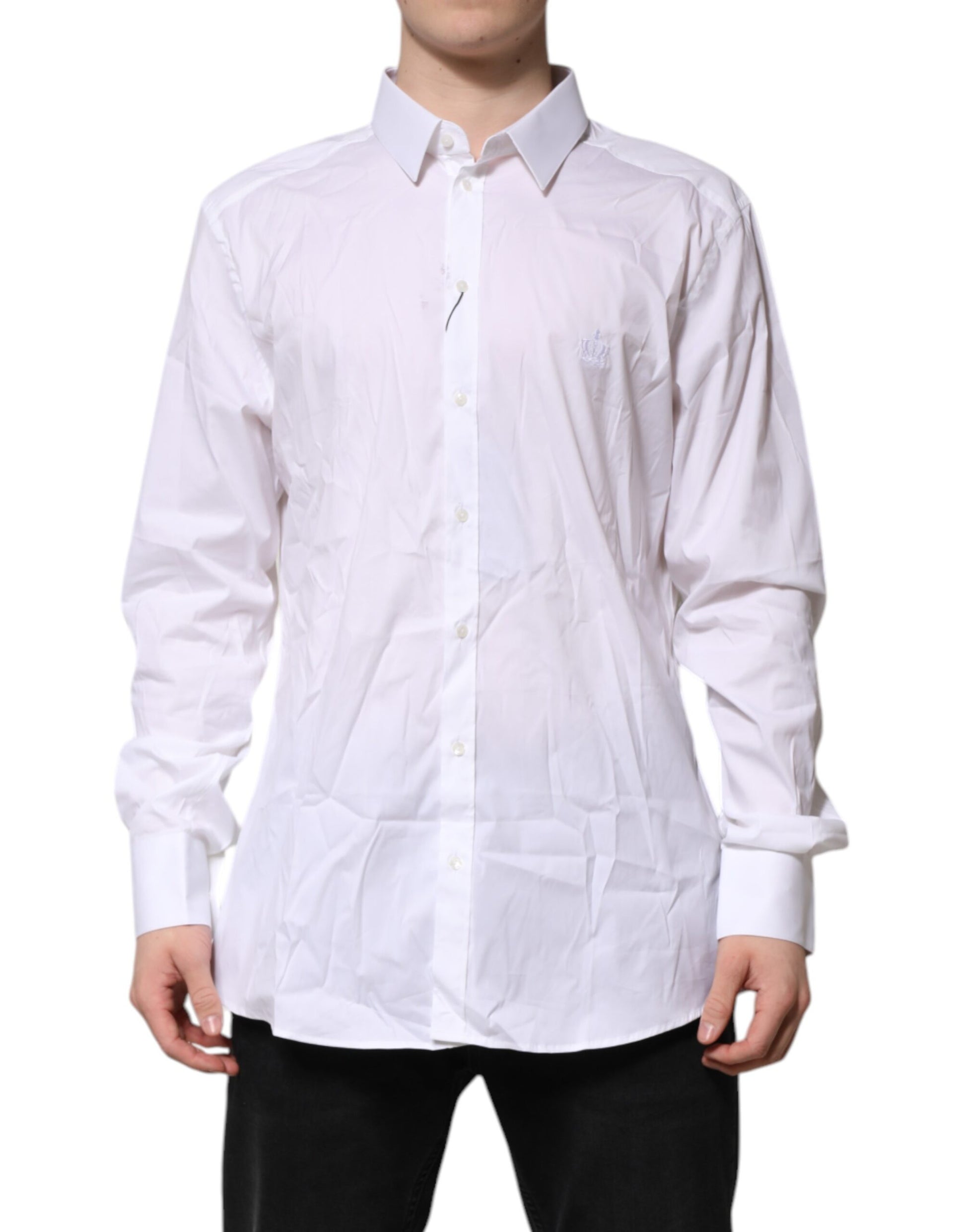 White Cotton GOLD Long Sleeves Formal Shirt