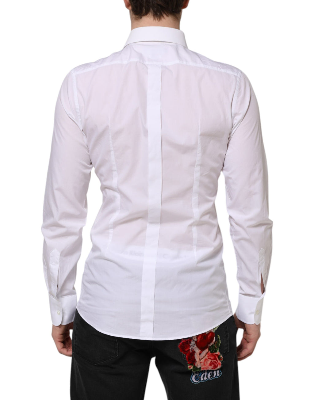 White Cotton GOLD Bib Poplin Formal Shirt