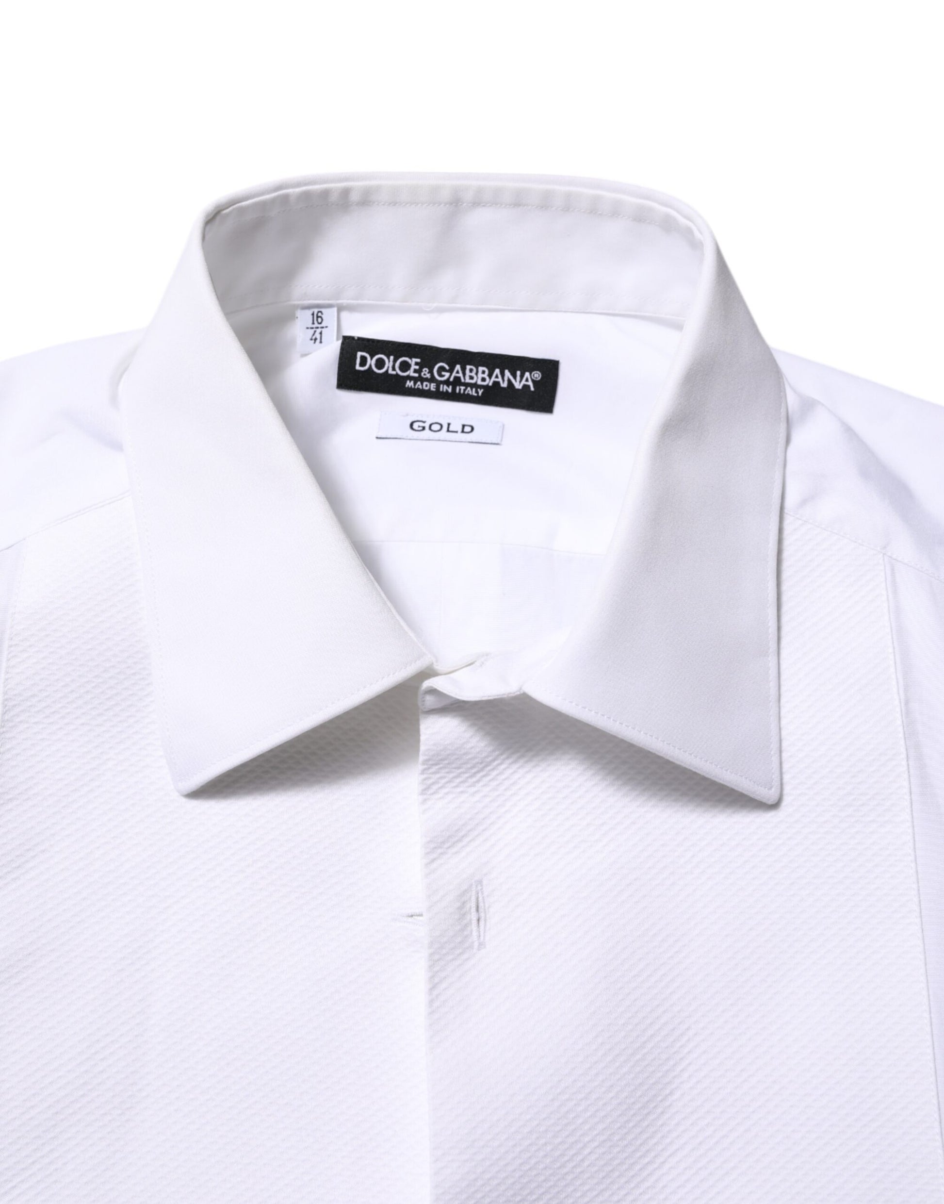 White Bib Cotton Popline GOLD Men Formal Shirt