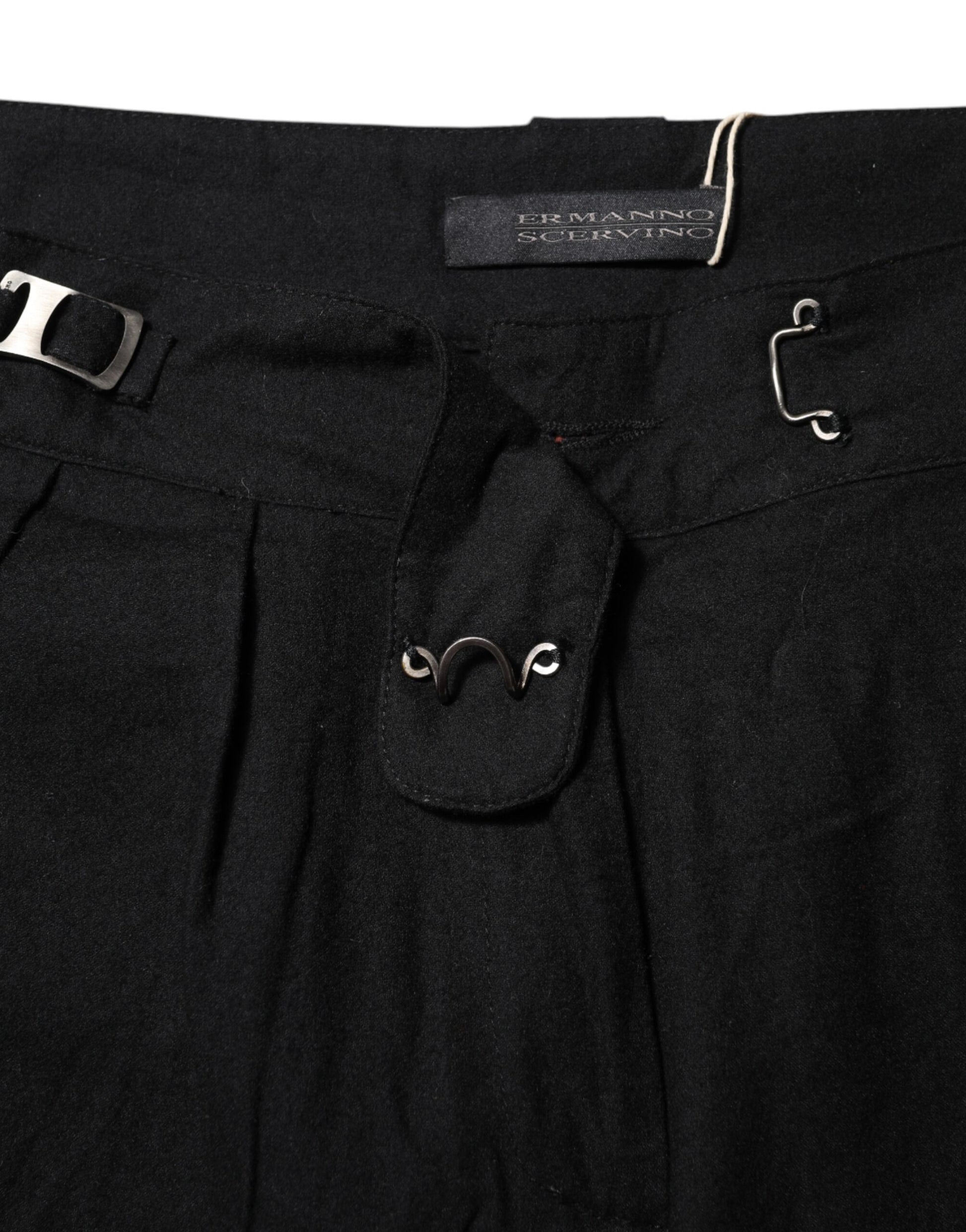 Black Straight Fit High Waist Pants