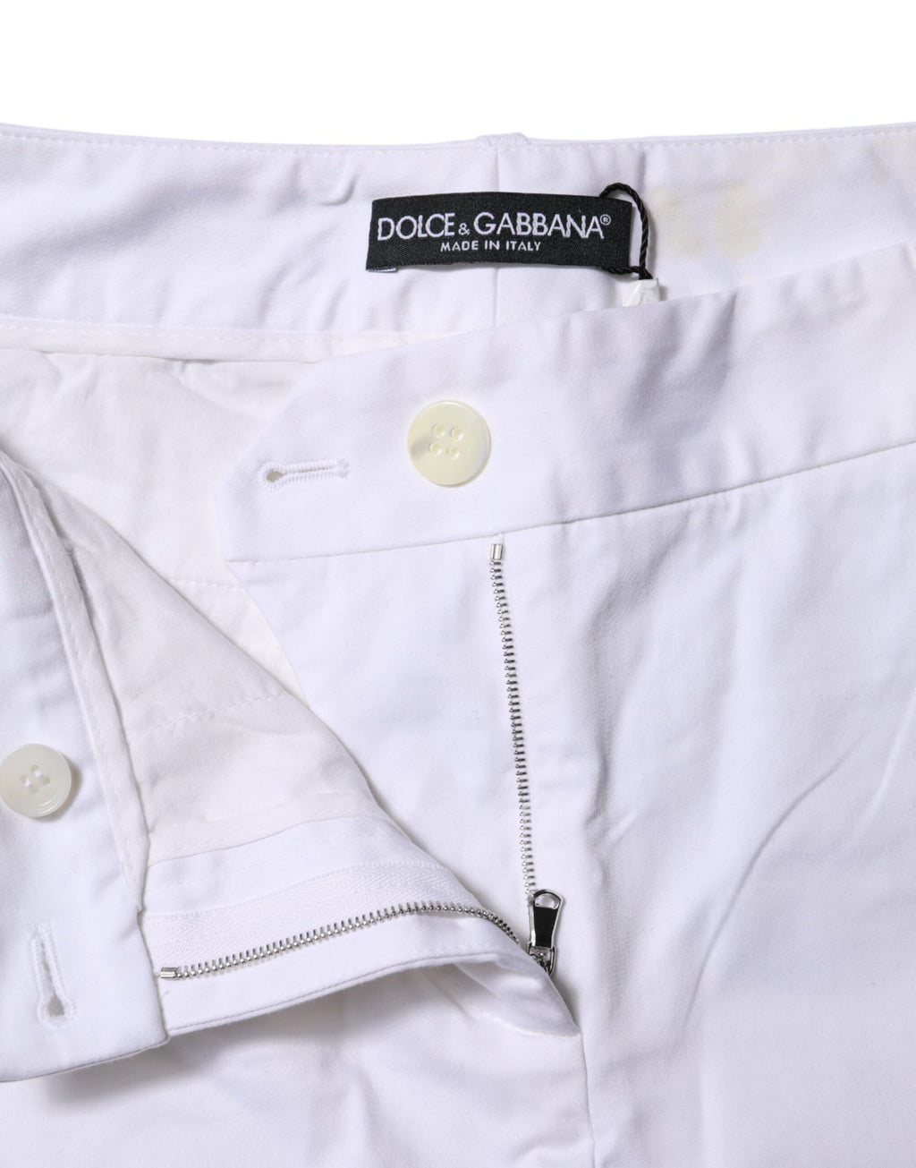 White Cotton Stretch Mid Waist Jeans