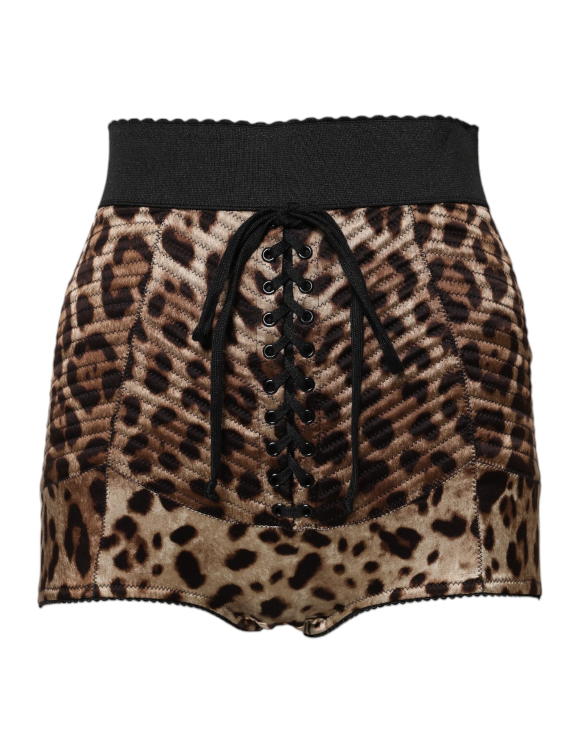 Brown Leopard High Waist Hot Pants Shorts