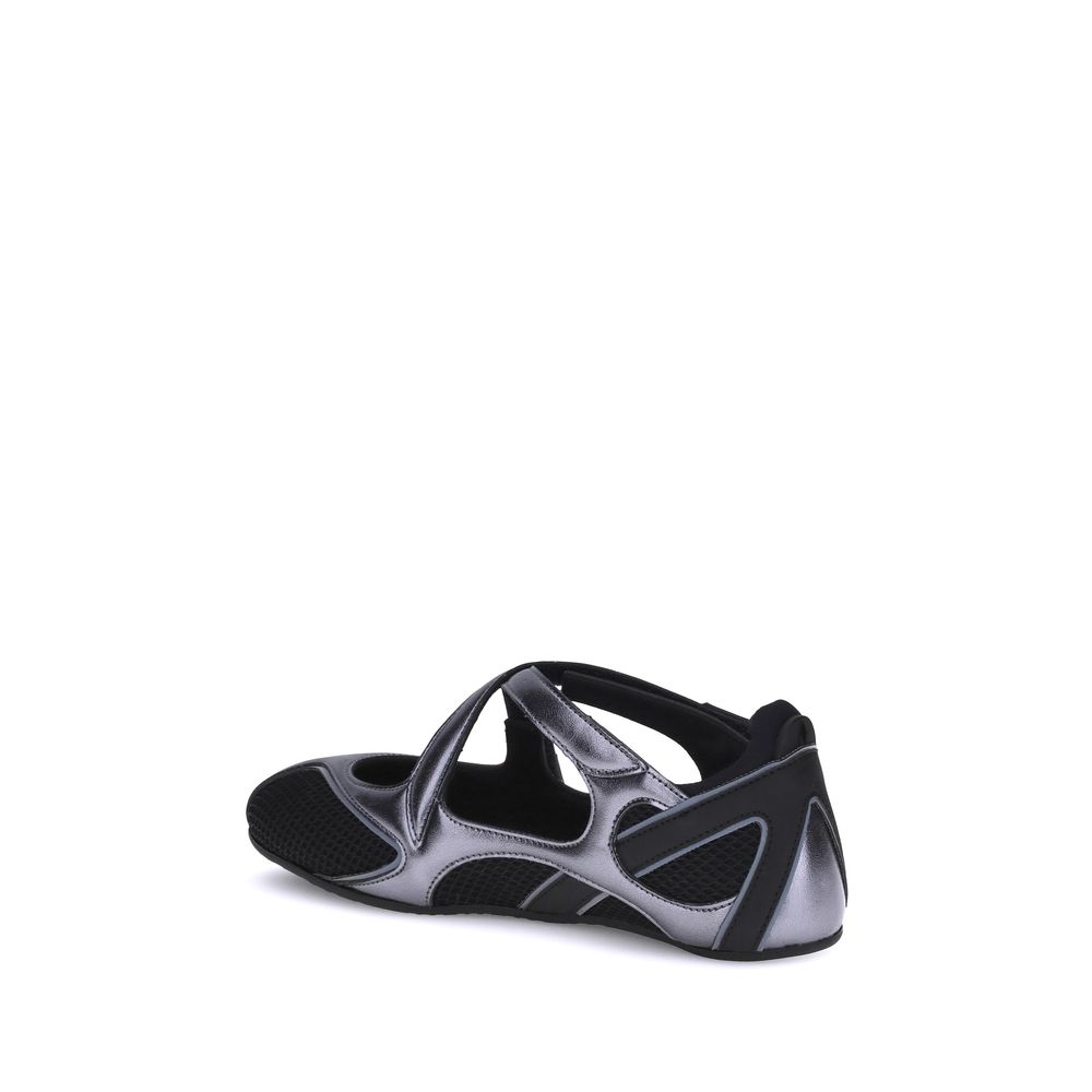 Black Polyethylene Ballet Flats