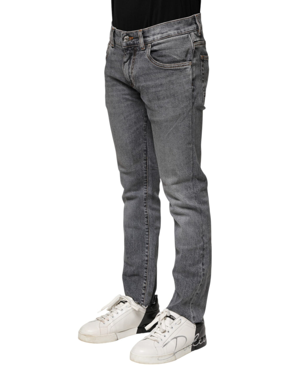 Gray Cotton Skinny Denim Trouser Jeans