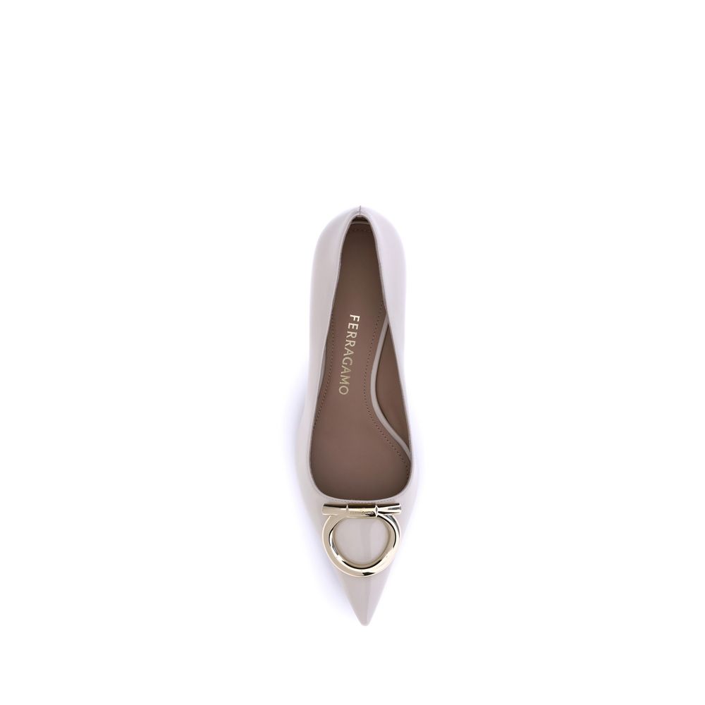Cream Calf Leather Bos Taurus Mid Heel Pumps
