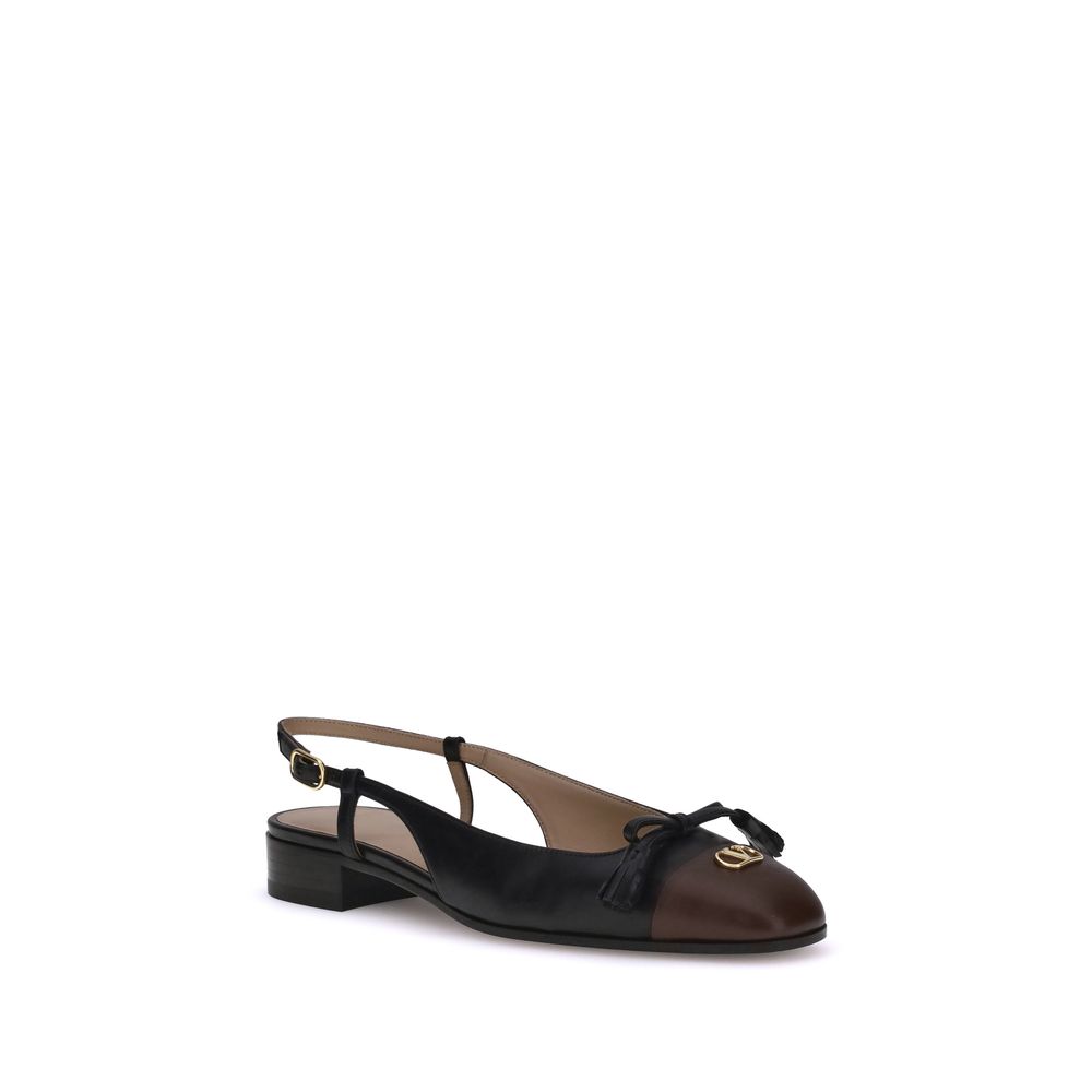 Black Goatskin Ballet Flats