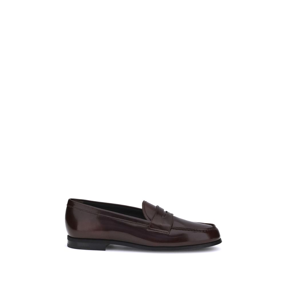 Brown Calf Leather Bos Taurus Slip-On Loafers