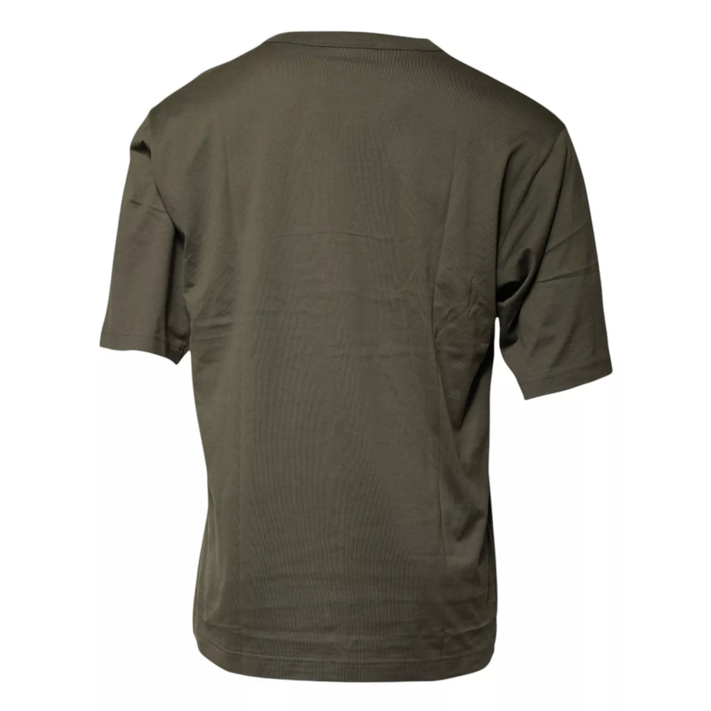 Army Green DG Love Cotton Crew Neck T-shirt