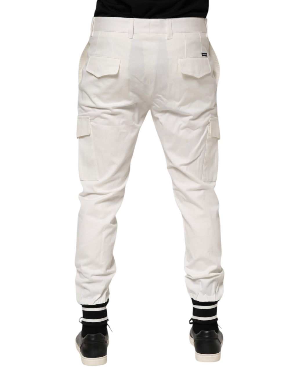 White Cotton Jogger Cargo Skinny Men Pants