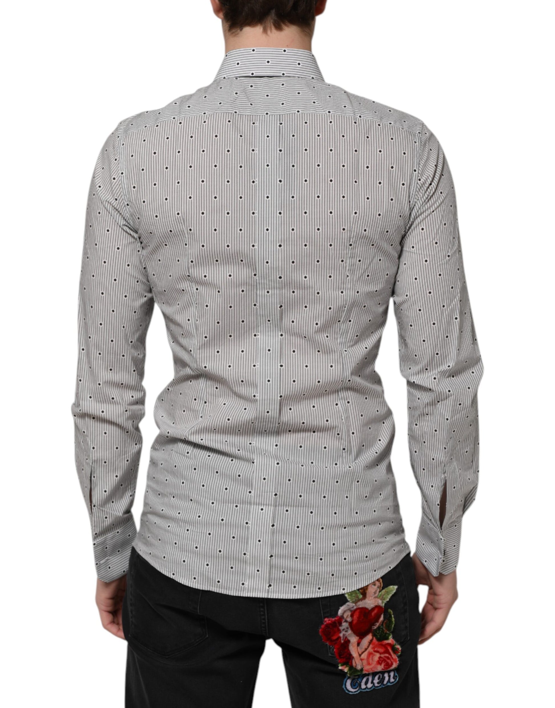 Gray Dotted Semi Fitted GOLD Men Formal Shirt