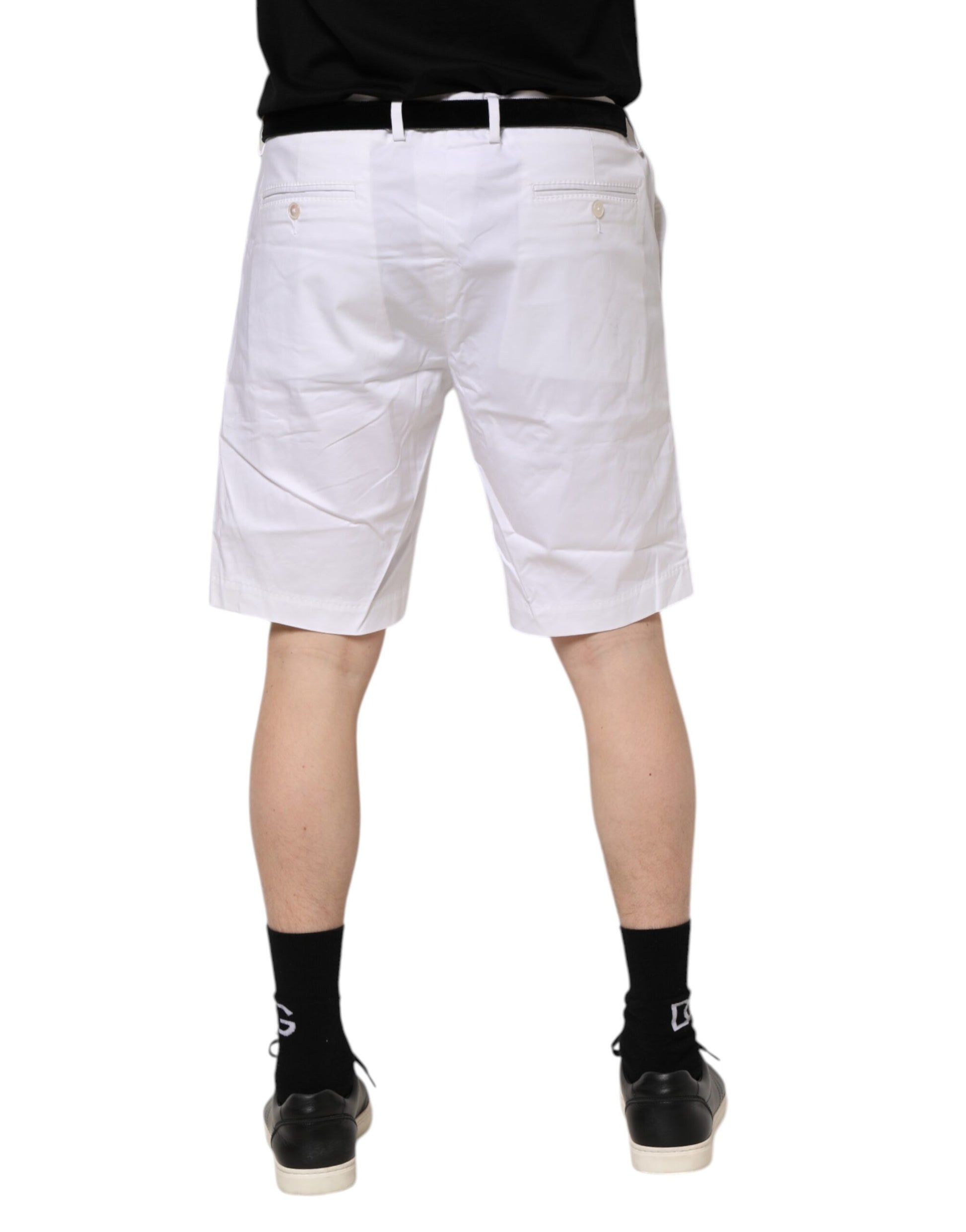 White Chinos Cotton Stretch Casual Shorts