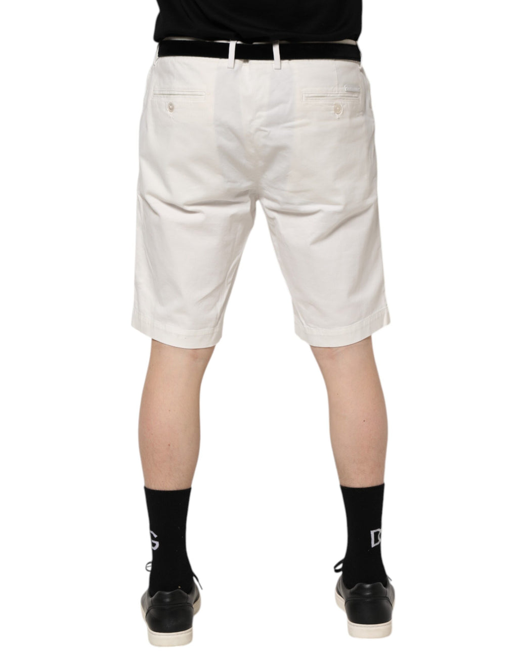 White Chinos Cotton Stretch Men Casual Shorts