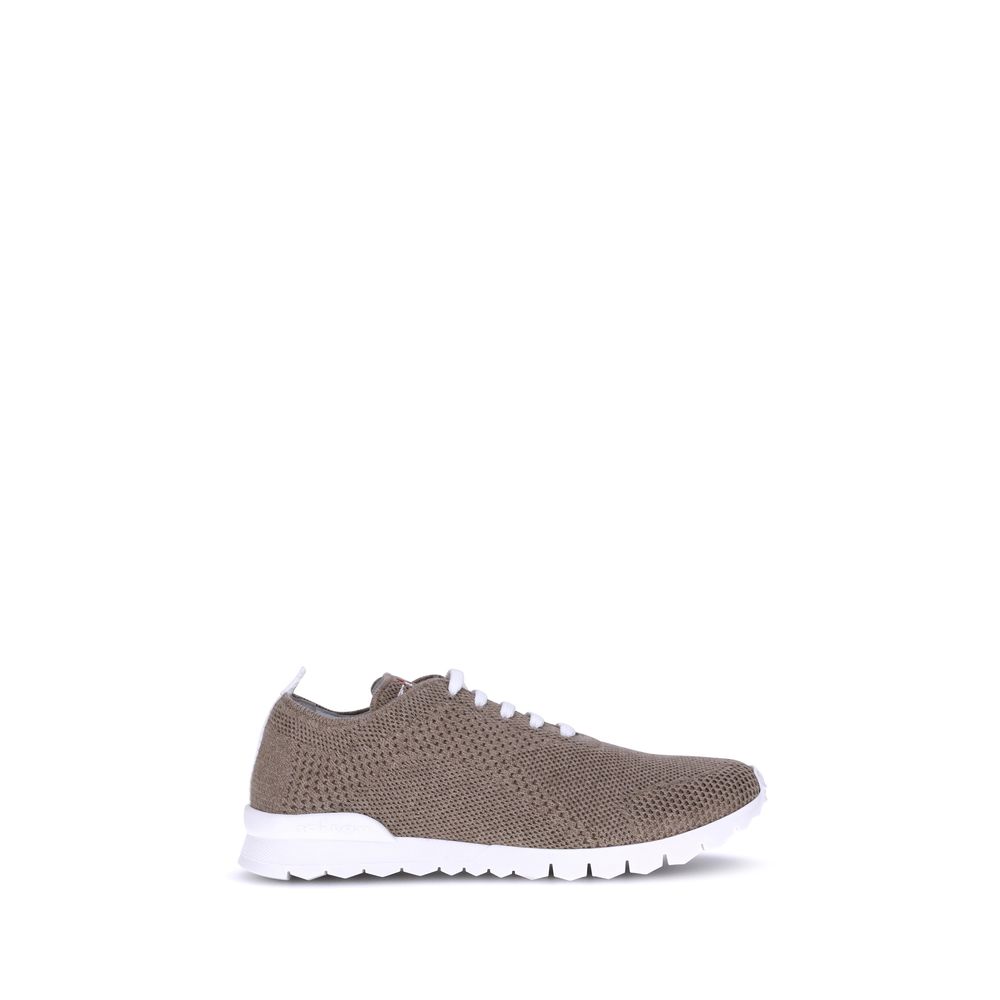 Brown Cotton Athletic Sneakers