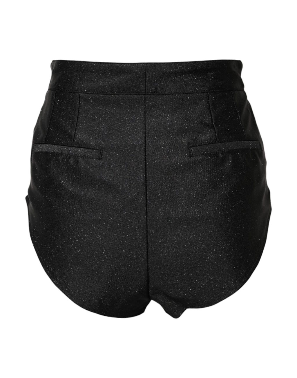Black Viscose High Waisted Hot Pants Shorts