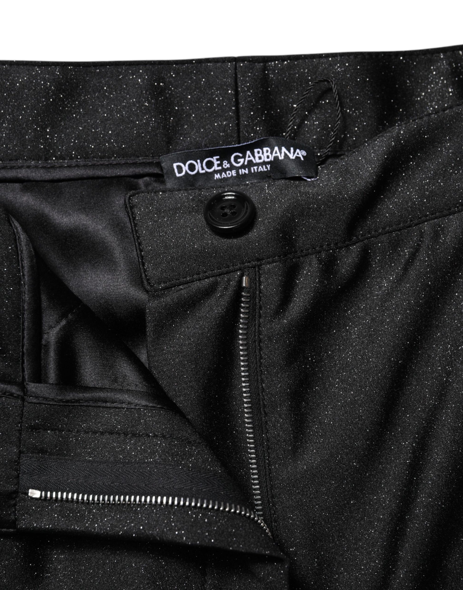 Black Viscose High Waisted Hot Pants Shorts