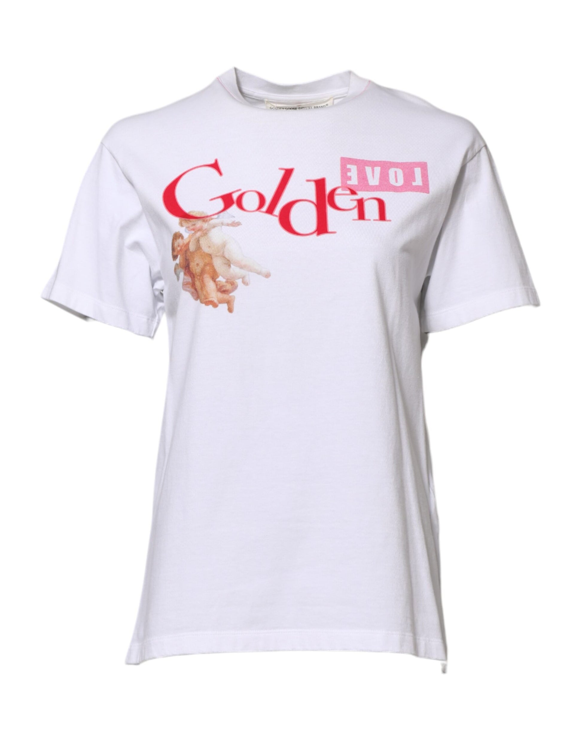 White Printed Round Neck T-shirt